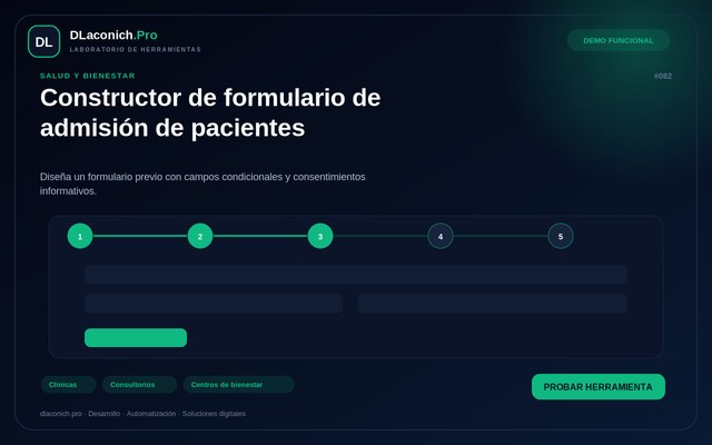 Vista previa de Constructor de formulario de admisión de pacientes