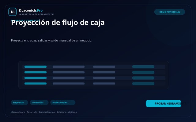 Vista previa de Proyección de flujo de caja