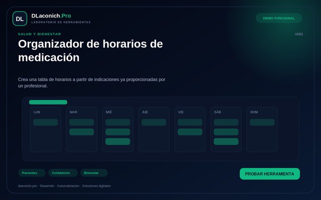 Vista previa de Organizador de horarios de medicación
