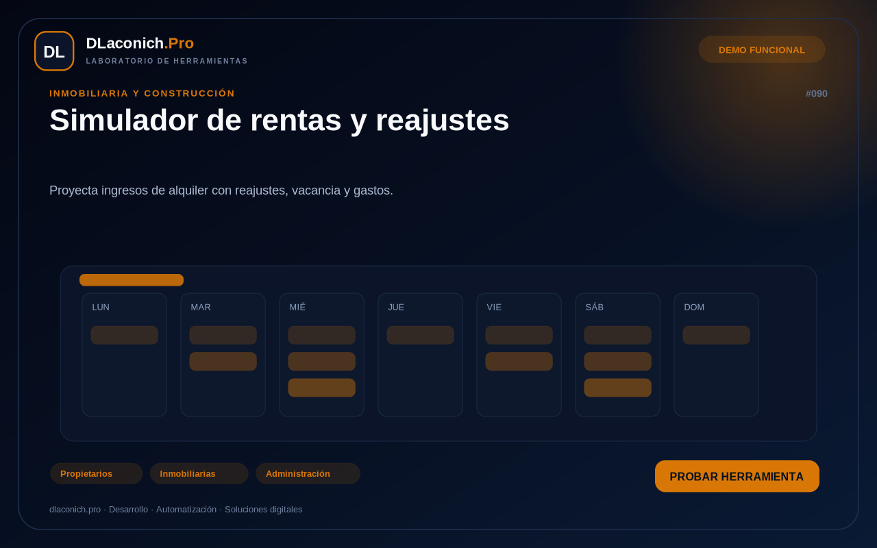 Mockup de Simulador de rentas y reajustes