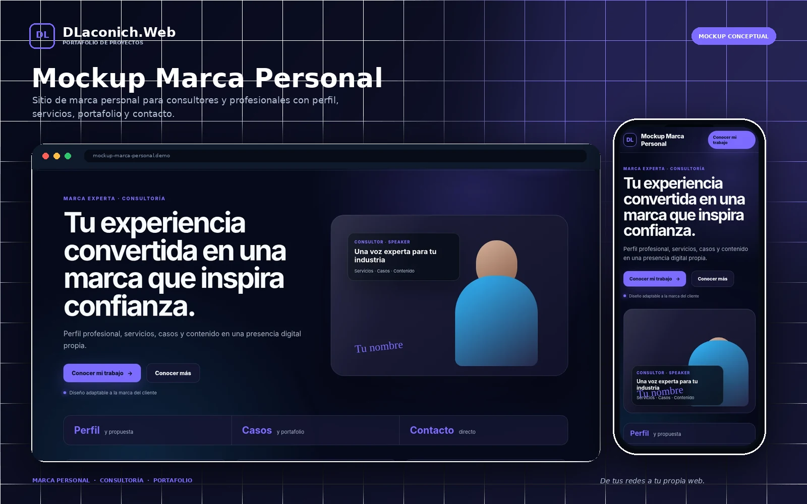 Vista previa de Mockup Marca Personal