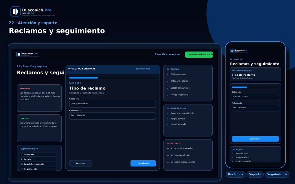 Presentación del caso UX Reclamos y seguimiento