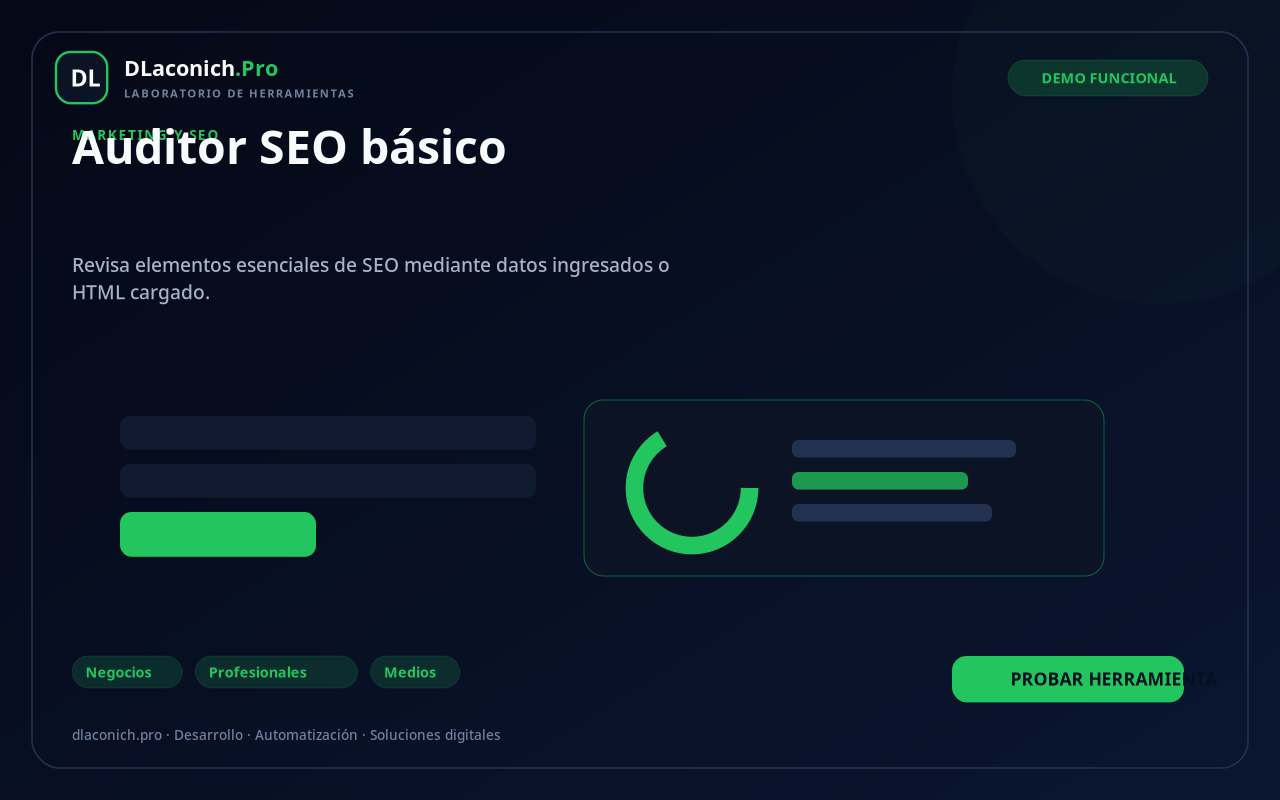 Mockup de Auditor SEO básico