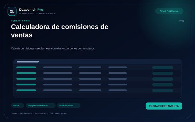 Vista previa de Calculadora de comisiones de ventas