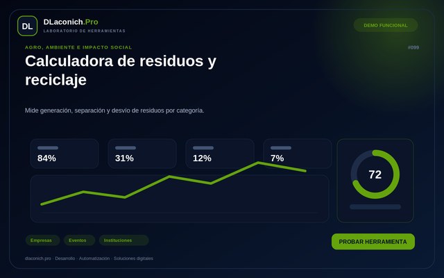 Vista previa de Calculadora de residuos y reciclaje