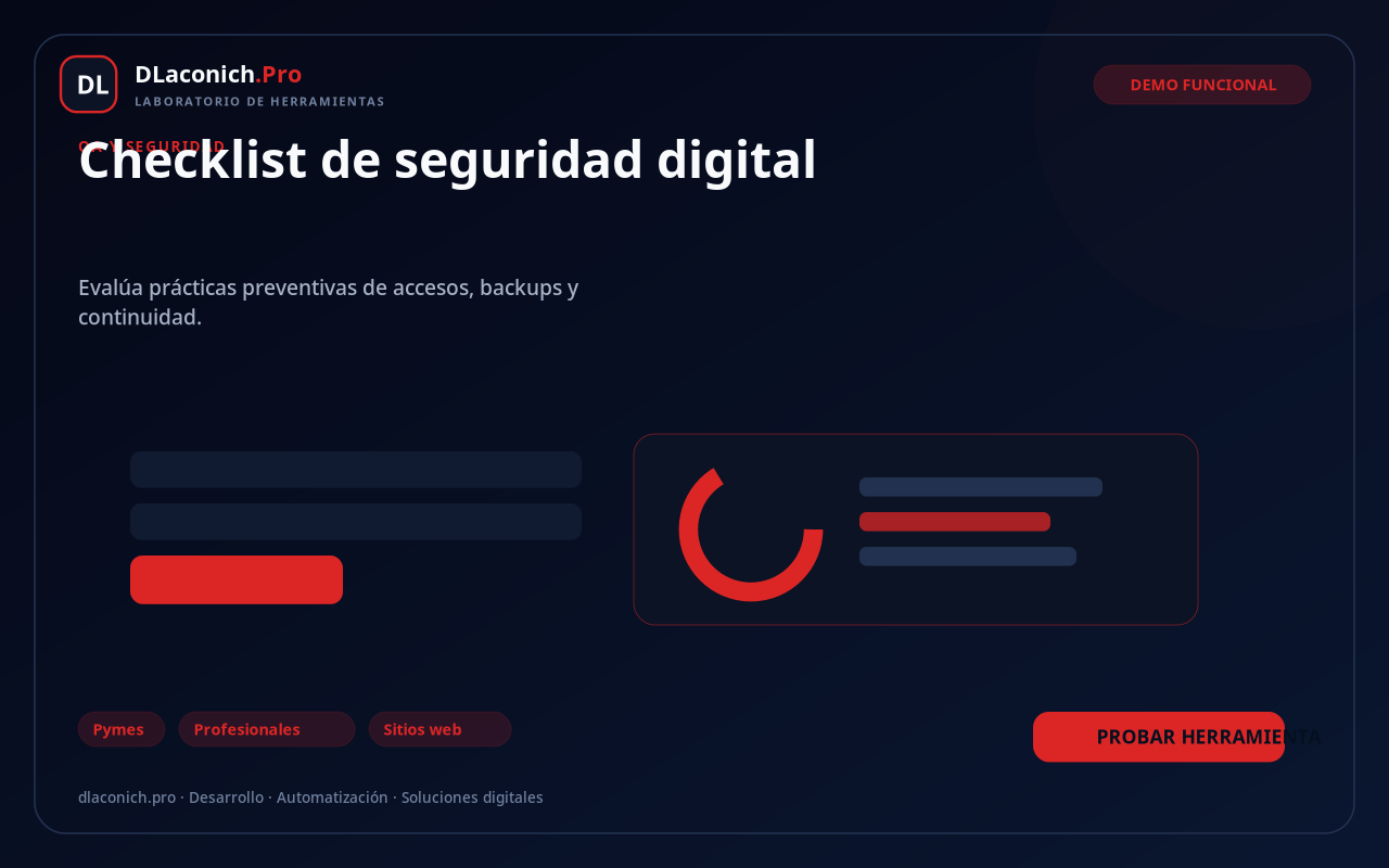 Mockup de Checklist de seguridad digital