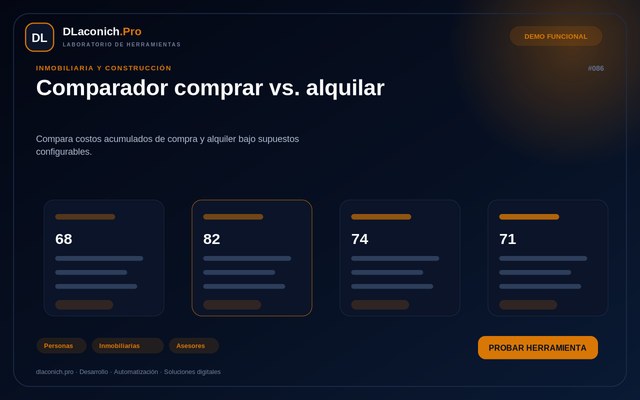 Vista previa de Comparador comprar vs. alquilar