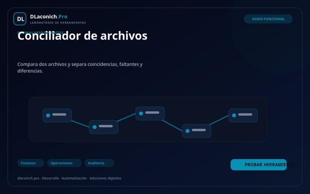 Vista previa de Conciliador de archivos