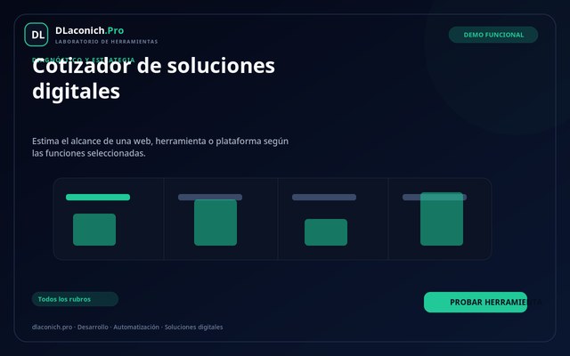 Vista previa de Cotizador de soluciones digitales