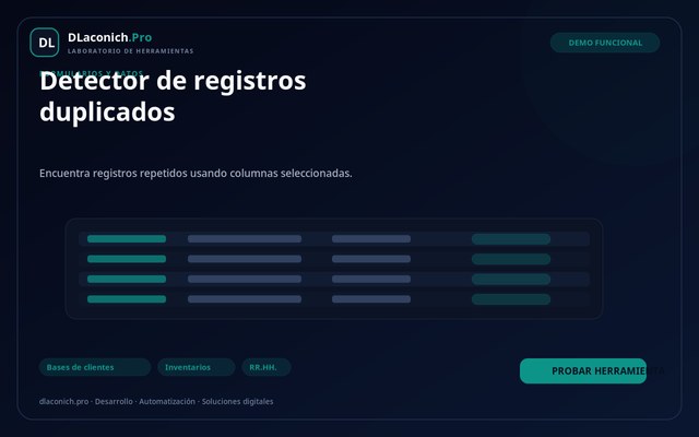 Vista previa de Detector de registros duplicados