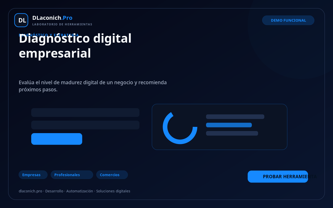 Mockup de Diagnóstico digital empresarial