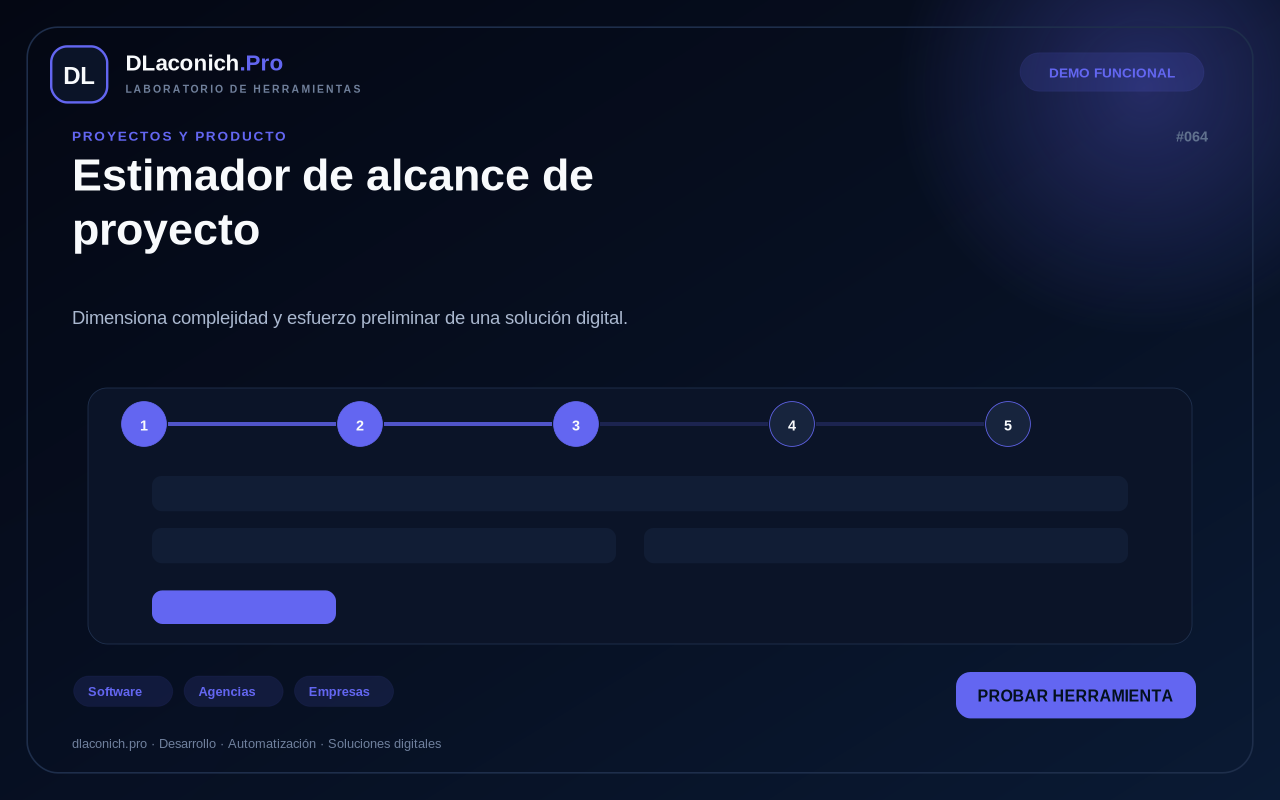 Mockup de Estimador de alcance de proyecto