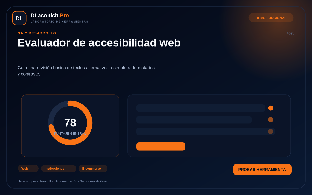 Mockup de Evaluador de accesibilidad web
