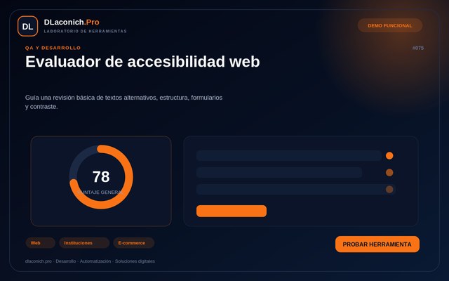 Vista previa de Evaluador de accesibilidad web