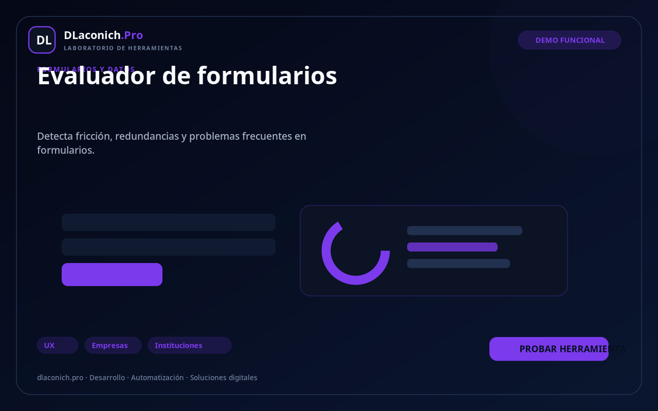Mockup de Evaluador de formularios