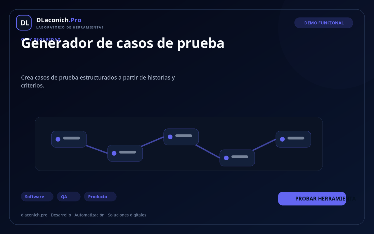 Mockup de Generador de casos de prueba