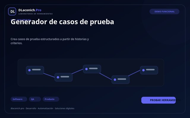 Vista previa de Generador de casos de prueba