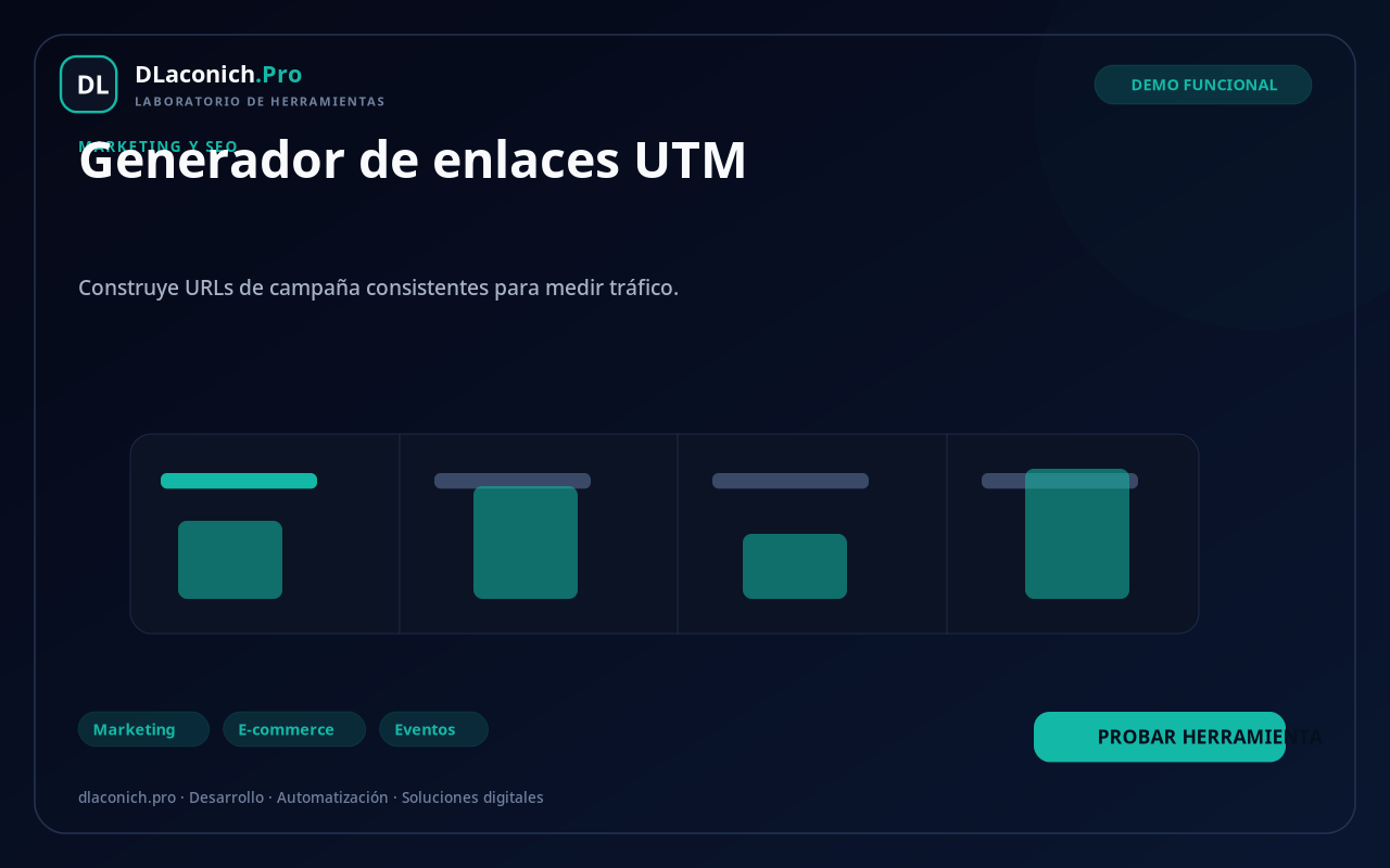Mockup de Generador de enlaces UTM