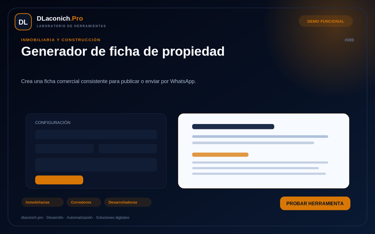 Mockup de Generador de ficha de propiedad