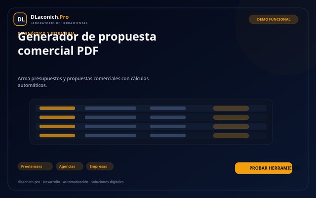 Vista previa de Generador de propuesta comercial PDF