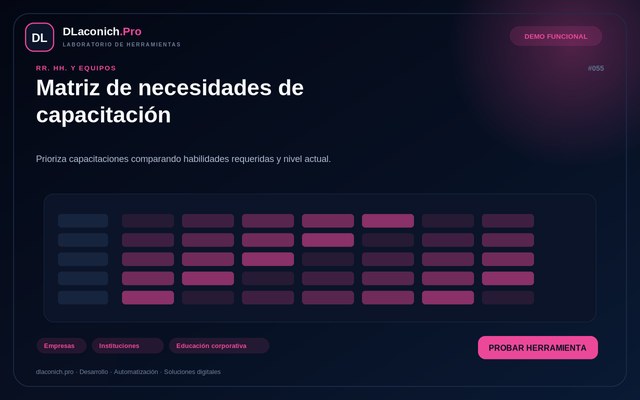 Vista previa de Matriz de necesidades de capacitación