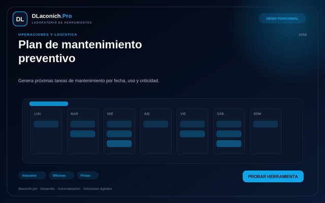 Vista previa de Plan de mantenimiento preventivo