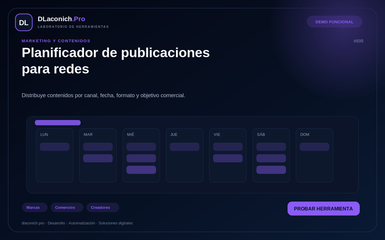 Mockup de Planificador de publicaciones para redes