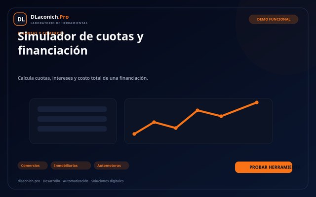 Vista previa de Simulador de cuotas y financiación