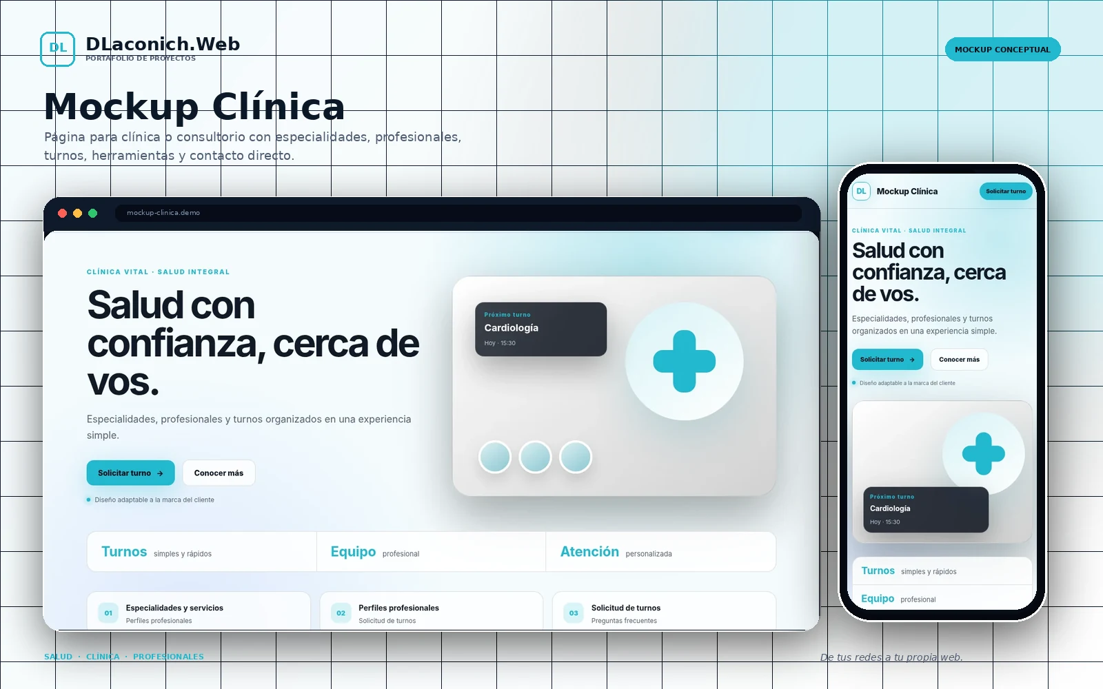 Vista previa de Mockup Clínica