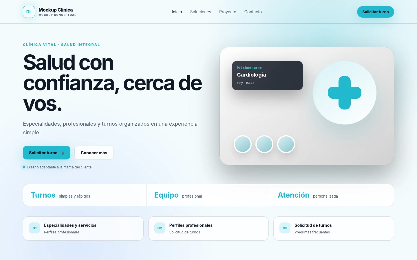 Vista previa del proyecto Mockup Clínica