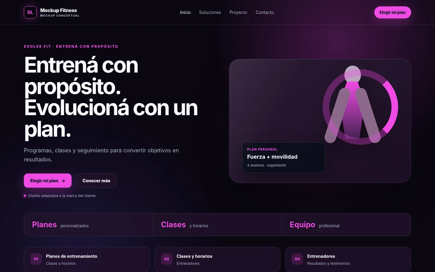 Vista previa del proyecto Mockup Fitness