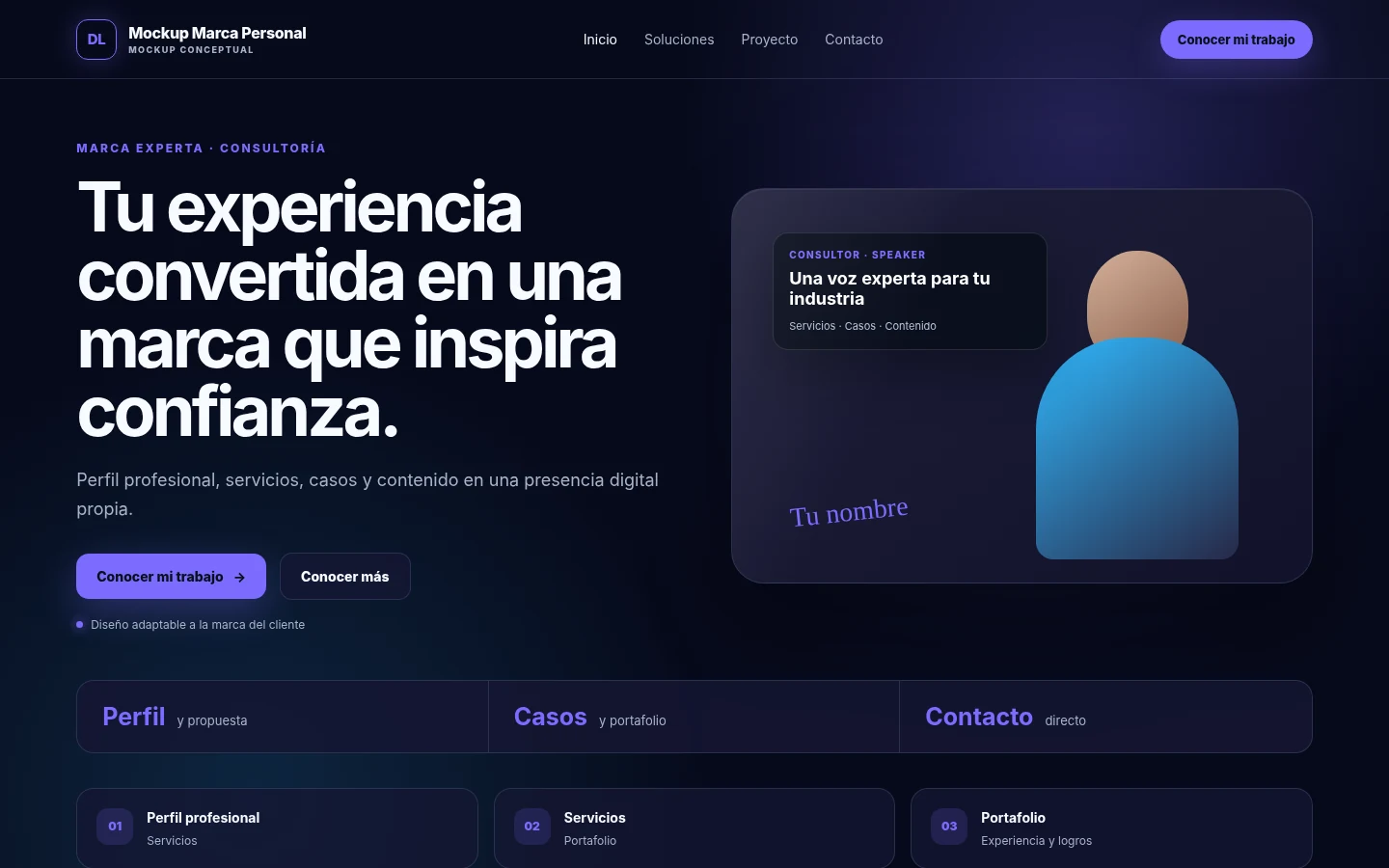 Vista previa del proyecto Mockup Marca Personal