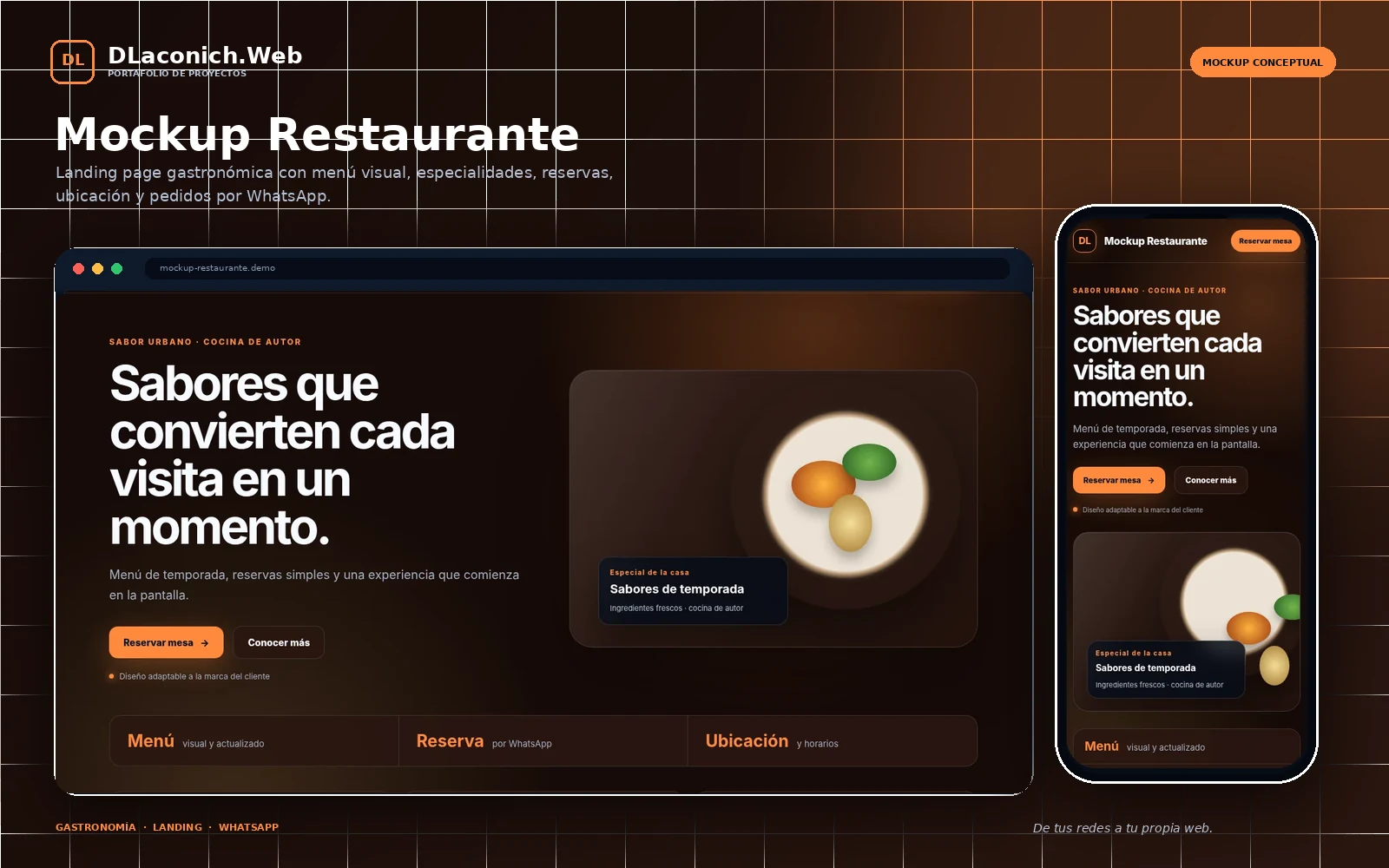 Vista previa de Mockup Restaurante