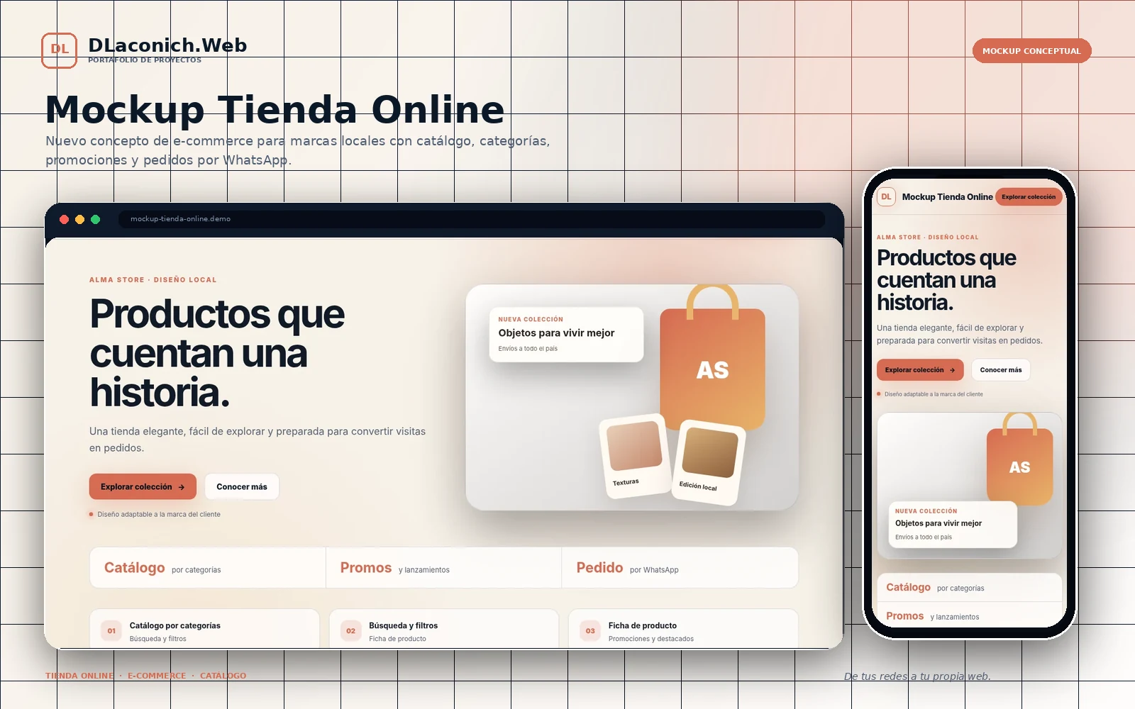 Vista previa de Mockup Tienda Online