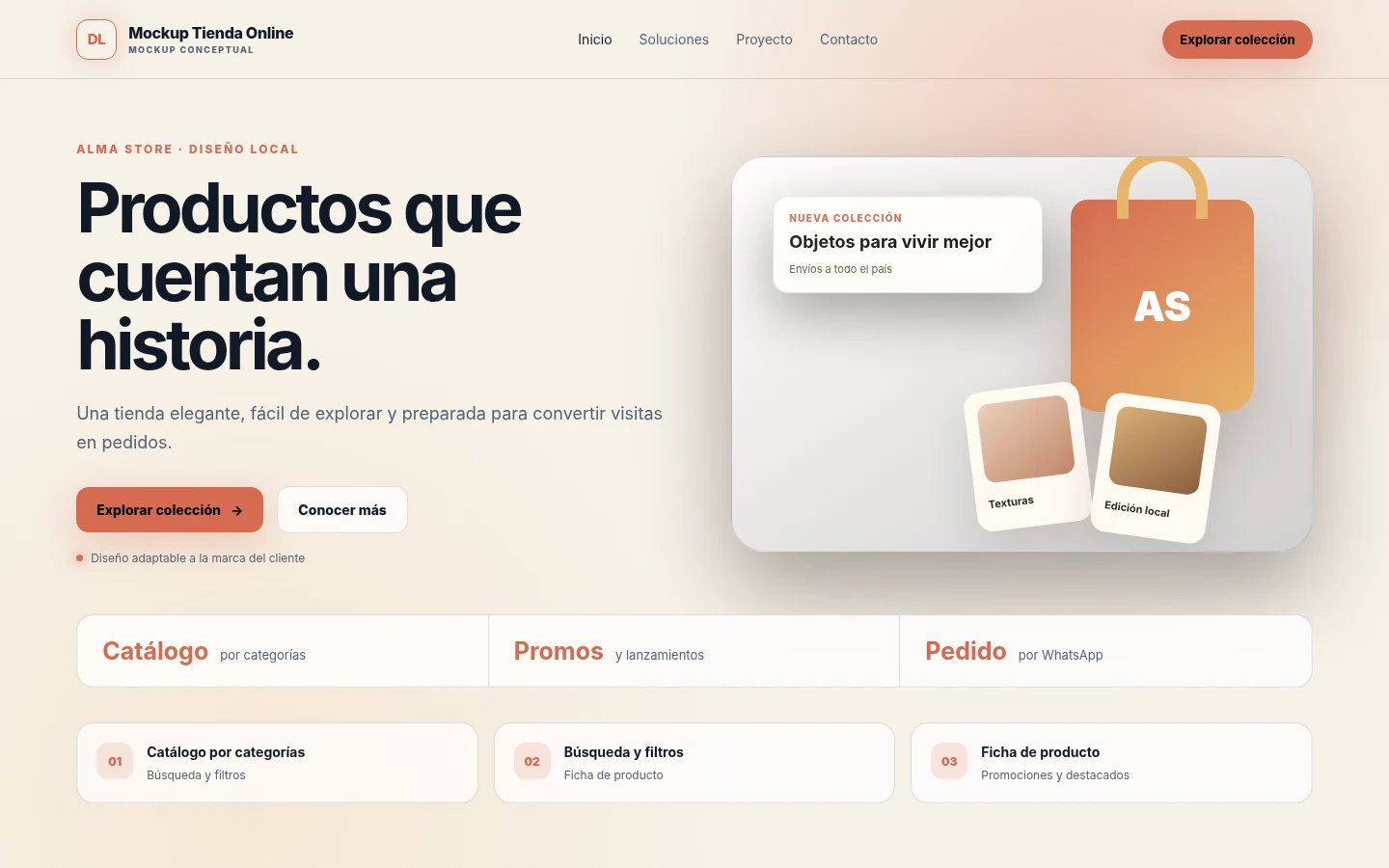 Vista previa del proyecto Mockup Tienda Online