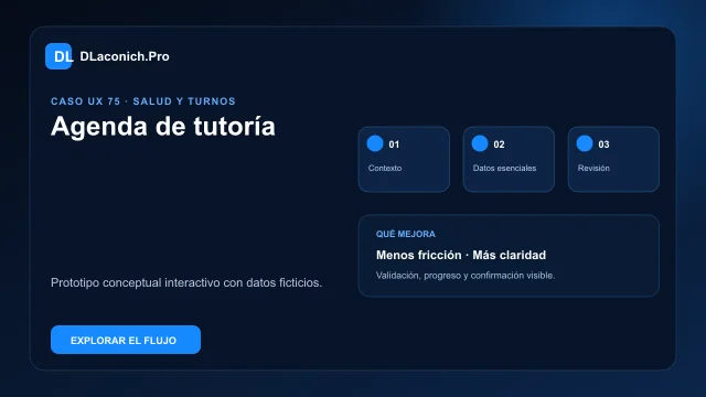 Vista previa del caso UX Agenda de tutoría