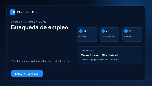 Vista previa del caso UX Búsqueda de empleo