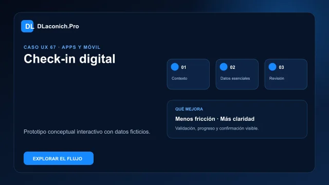 Vista previa del caso UX Check-in digital