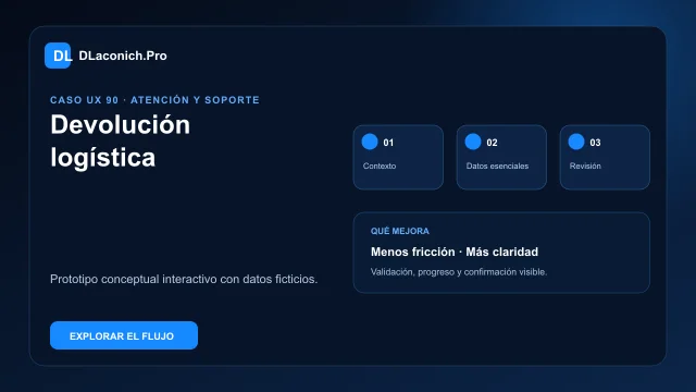 Vista previa del caso UX Devolución logística