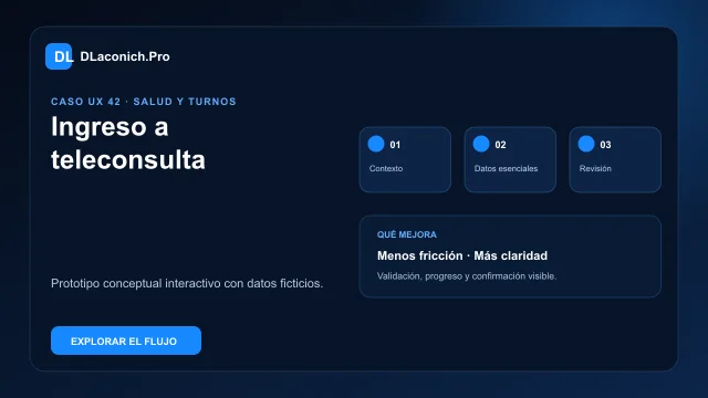 Vista previa del caso UX Ingreso a teleconsulta