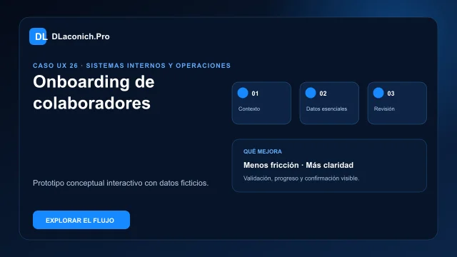 Vista previa del caso UX Onboarding de colaboradores