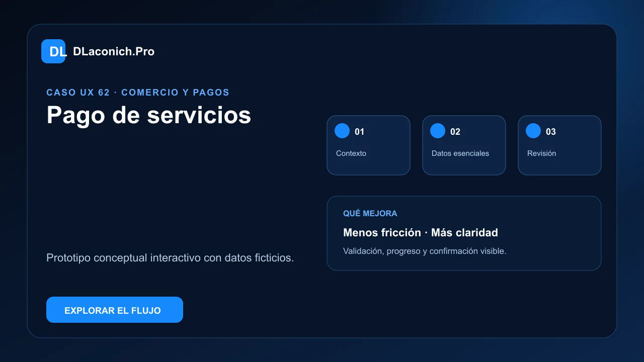 Presentación del caso UX Pago de servicios