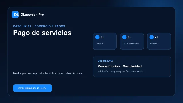 Vista previa del caso UX Pago de servicios
