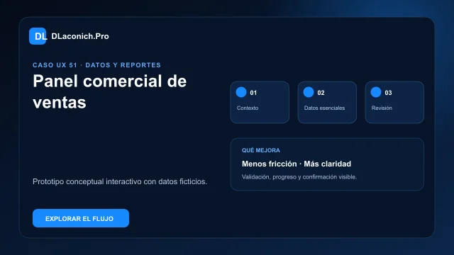 Vista previa del caso UX Panel comercial de ventas
