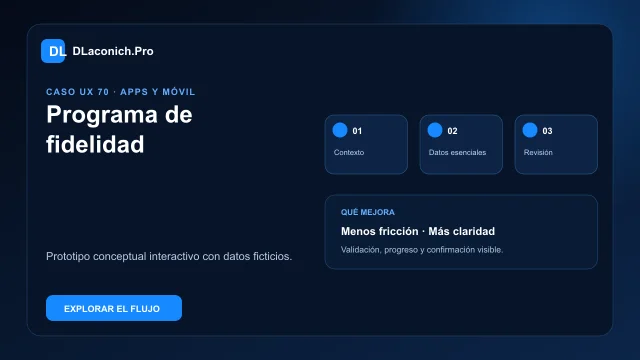 Vista previa del caso UX Programa de fidelidad