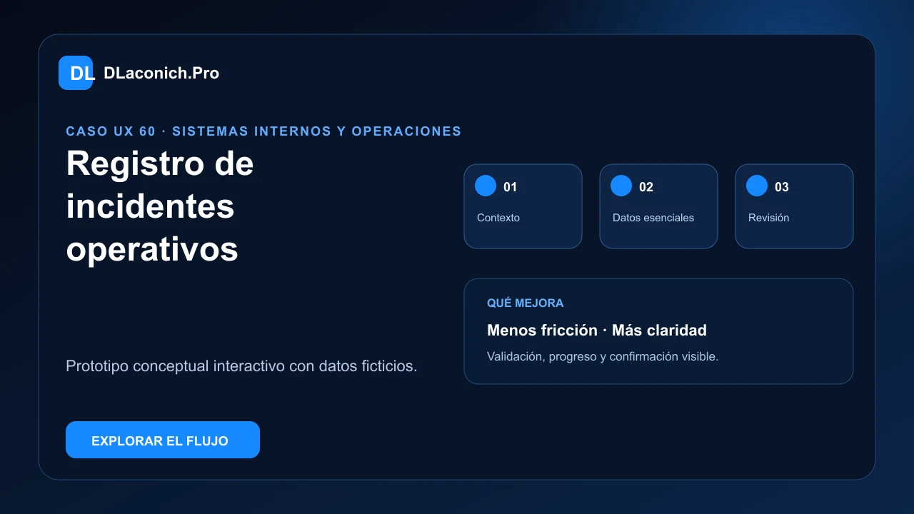 Presentación del caso UX Registro de incidentes operativos