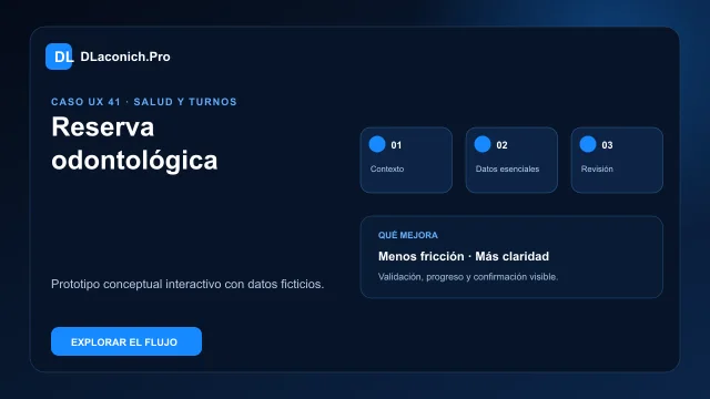 Vista previa del caso UX Reserva odontológica