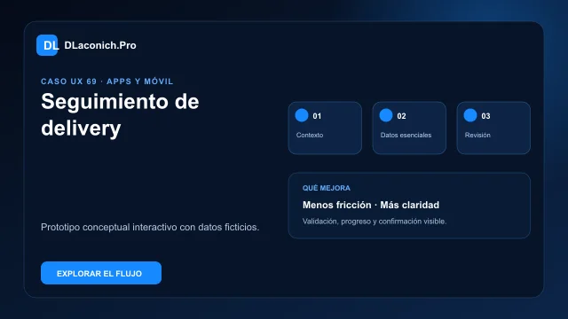 Vista previa del caso UX Seguimiento de delivery