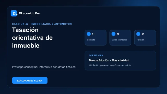 Vista previa del caso UX Tasación orientativa de inmueble